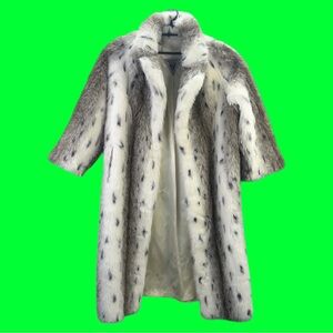 Vintage J. Percy For Marvin Richards White Faux Fur Coat